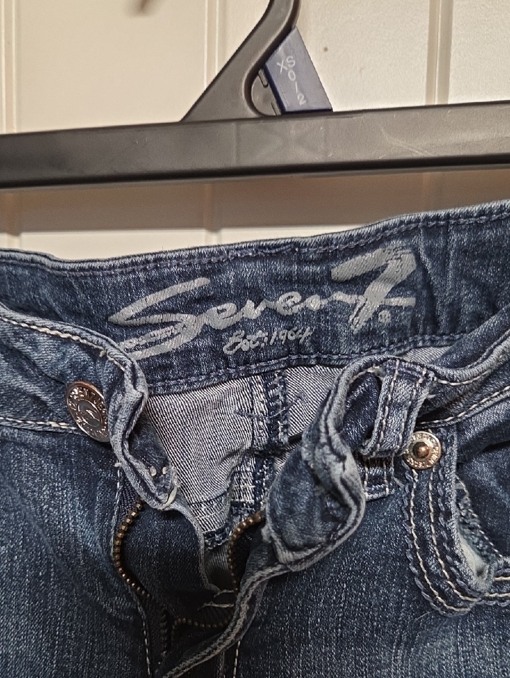 Seven7 Women's Dark Indigo High-Rise Jeans